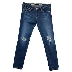 AG Adriano Goldschmied Jeans Womens 29R The Legging Ankle Jeans Distressed